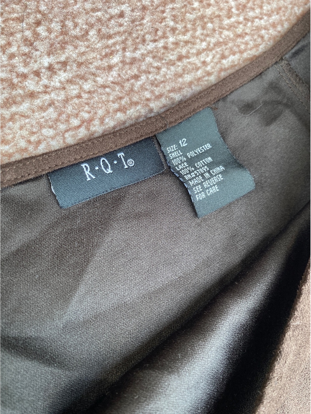 Espresso brown asymmetrical lace trim skirt RQT size 12 western indie sleaze Y2K - Picture 2 of 6